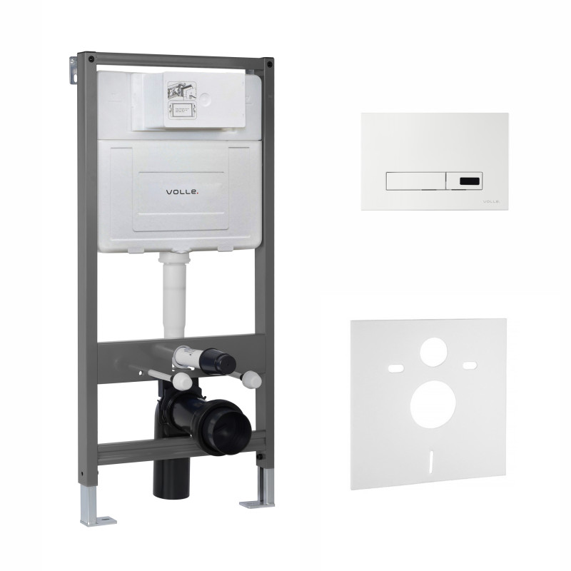 VOLLE MASTER SENSOR комплект інсталяції для унітазу 4в1 (інсталяція, кріплення, прокладка, клавіша LARGO EVO SENSOR blanco), (2220.010305)