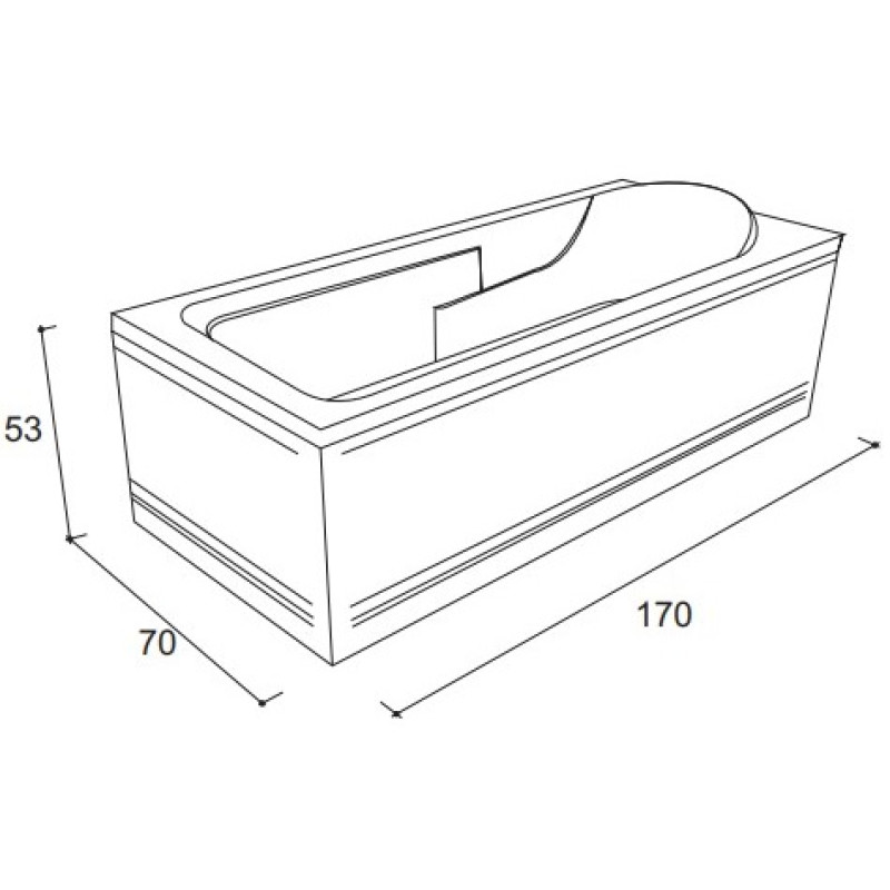 VOLLE ALTEA NEO ванна 170*70см без ніжок, акрил 5мм, 

АЛЬТЕА НЕО ванна 170*70см без ножек, акрил 5мм, (1228.001770)