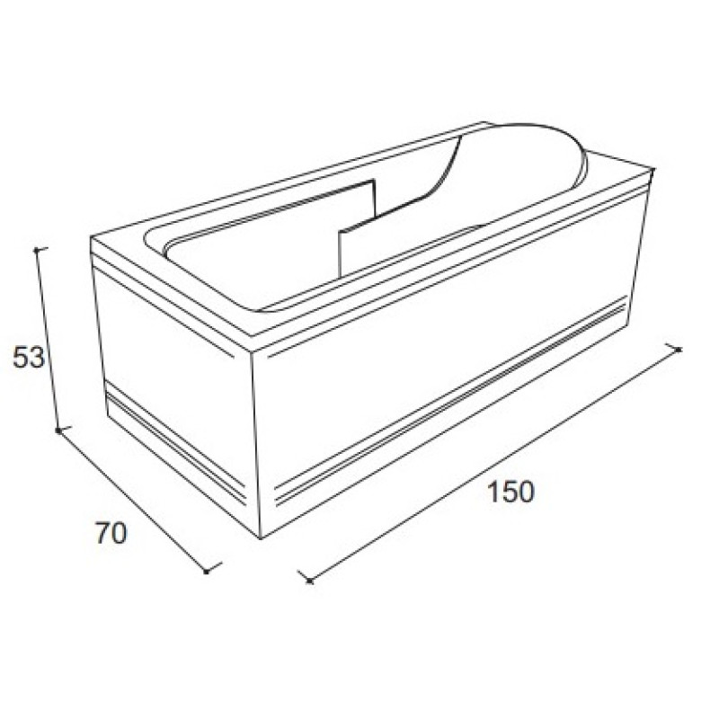 VOLLE ALTEA NEO ванна 150*70см без ножек, акрил 5мм, (1228.001570)