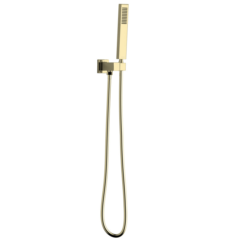 VOLLE CASCADA B65 гарнітур душовий, лійка стік латунь, 1 режим, стінове підключення з тримачем, шланг PVC 150 см, cepillado oro, (1586.170115)