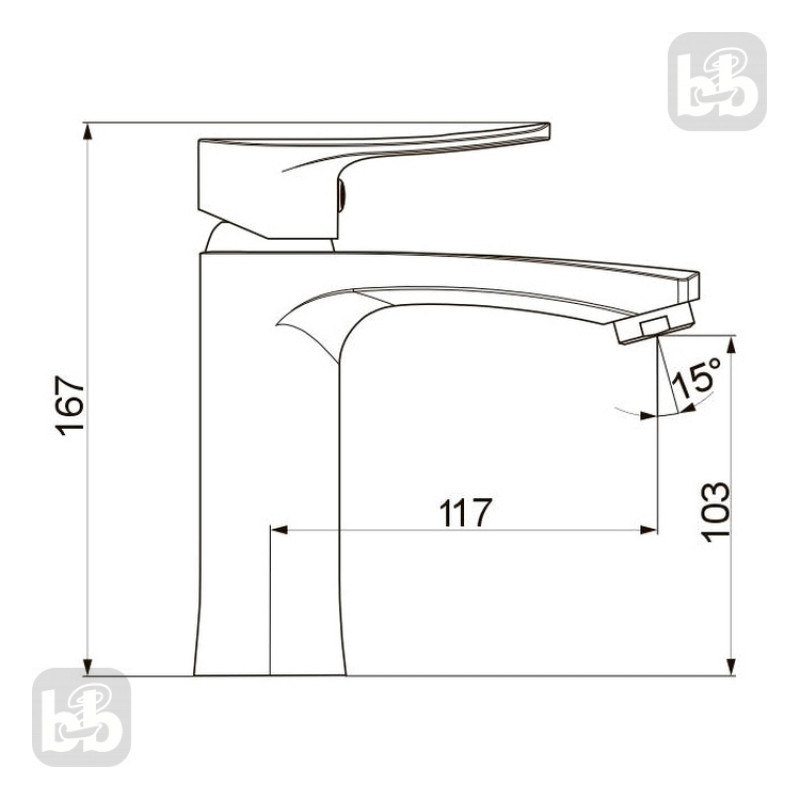 VOLLE DANIELLA змішувач для умивальника, хром, 35 мм, (15161100)