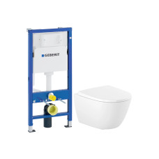 ROCA Набор инсталляционный: ONA Rimless унитаз подвесной с сиденьем + 458.103.00.1 DUOFIX Basicмонтажный элемент для подвесного унитаза, 112 см, со смывн, (A34H688000+458.103.00.1)