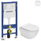 ROCA Комплект: MERIDIAN Rimless унитаз подвесной 48см, с сиденьем Slim, slow closing + DUOFIX Basic монтажный элемент с бачком, без клавиши, с траверсой, (A34H242000+458.103.00.1)