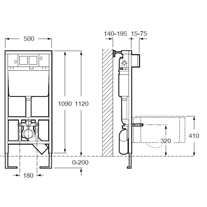 ROCA PRO инсталляция для унитаза, (A89009000K)
