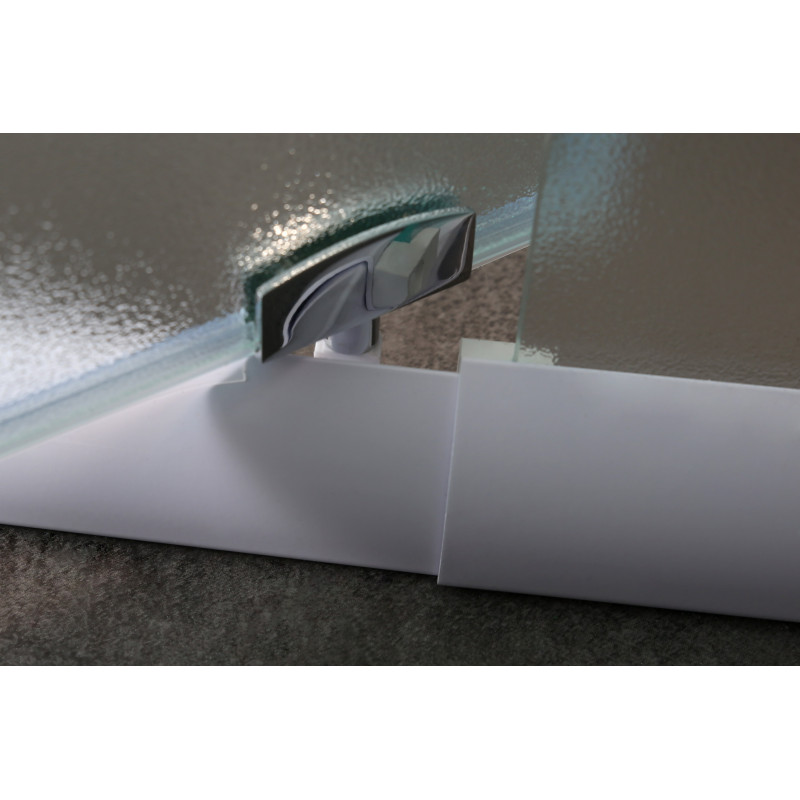 EGER Дверi в нiшу 70~80*185см розпашні, профиль бiлий, скло Zuzmara 5мм, (599-111)