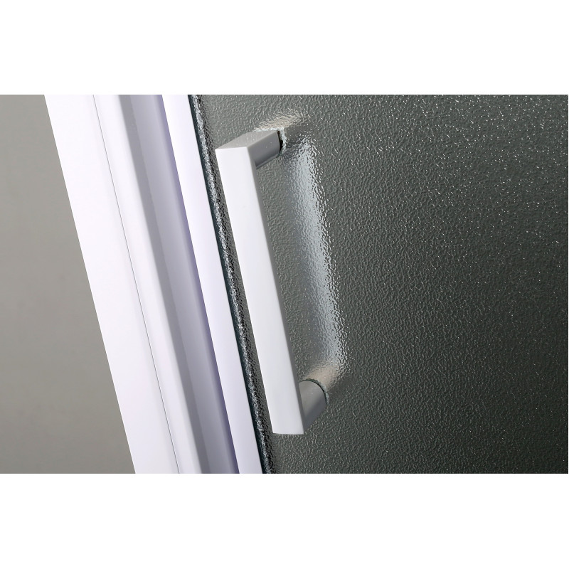 EGER Дверi в нiшу 70~80*185см розпашні, профиль бiлий, скло Zuzmara 5мм, (599-111)