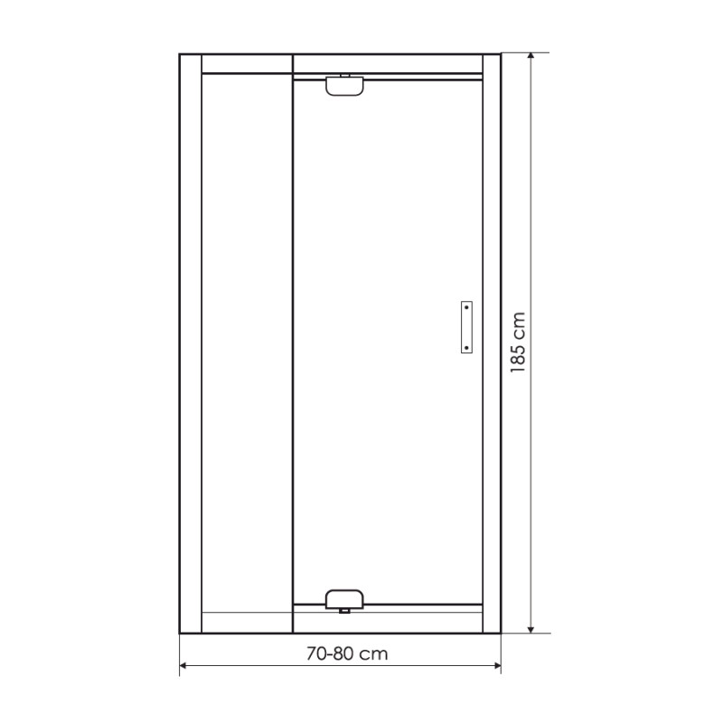 EGER Дверi в нiшу 70~80*185см розпашні, профиль бiлий, скло Zuzmara 5мм, (599-111)