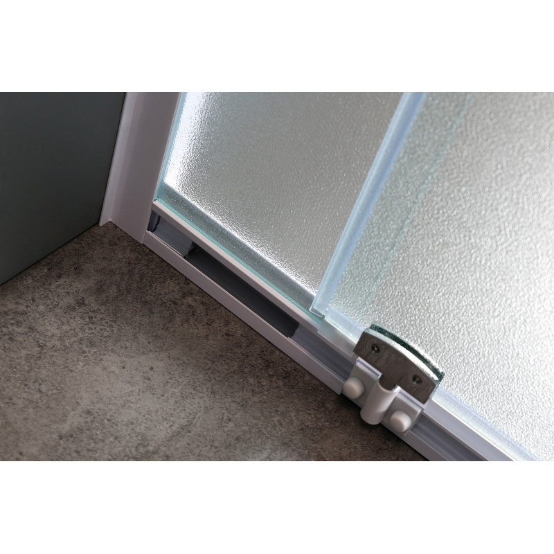 EGER Дверi в нiшу 70~80*185см розпашні, профиль бiлий, скло Zuzmara 5мм, (599-111)