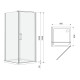 EGER RUDAS душевая кабина 90*90*205см квадратная, раздвижная, правая, стекло прозрачное, поддон (PUF) 5см сифоном, стекло прозрачное, (599-001/R (3коробки))