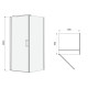 EGER RUDAS душевая кабина 90*90*200см, квадратная, раздвижная, левая, стекло прозрачное (стекло + двери), (599-001/1L)