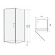 EGER RUDAS душевая кабина 90*90*205см квадратная, распашная, левая, поддон (PUF) 5см с сифоном, стекло прозрачное, (599-001/L (3 коробки))