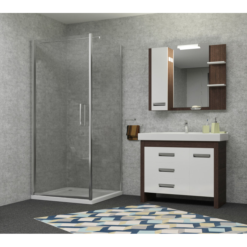 EGER RUDAS душевая кабина 90*90*205см квадратная, распашная, левая, поддон (PUF) 5см с сифоном, стекло прозрачное, (599-001/L (3 коробки))