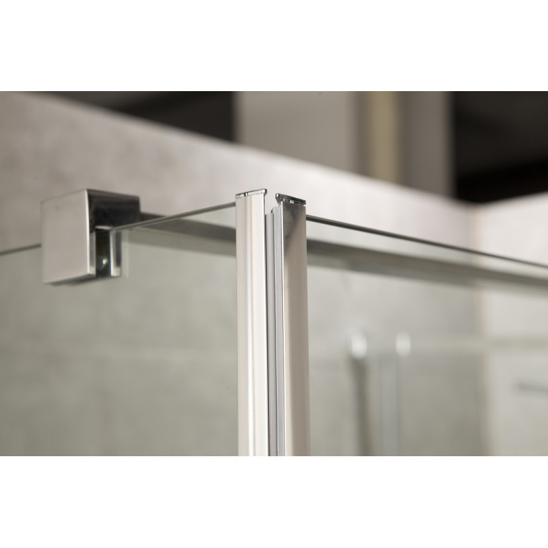 EGER RUDAS душевая кабина 90*90*205см квадратная, распашная, левая, поддон (PUF) 5см с сифоном, стекло прозрачное, (599-001/L (3 коробки))