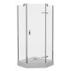 EGER STEFANI душевая кабина 90*90*205см пятиугольная на мелком поддоне 15см, распашная, стекло прозрачное, (599-535 (3 коробки))