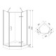 EGER STEFANI душевая кабина 90*90*205см пятиугольная на мелком поддоне 15см, распашная, стекло прозрачное, (599-535 (3 коробки))