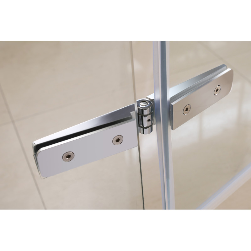 EGER STEFANI душевая кабина 90*90*205см пятиугольная на мелком поддоне 15см, распашная, стекло прозрачное, (599-535 (3 коробки))