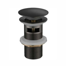 Донний клапан click-clack з переливом, латунь, 1 1/4", pistola negro, VOLLE (9000.104406)