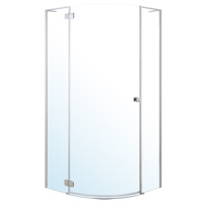 VOLLE BENITA Left душова кабіна 90*90*190см напівкругла, розпашна, профіль cromo, скло прозоре 8 мм, без піддону, (1017.114600L(2 коробки))