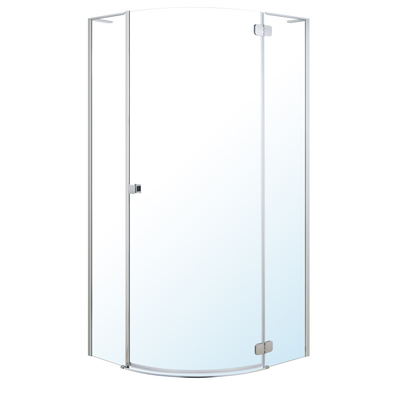 VOLLE BENITA Right душова кабіна 90*90*190см напівкругла, розпашна, профіль cromo, скло прозоре 8 мм, без піддону, (1017.114600R(2 коробки))