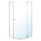VOLLE BENITA Right душова кабіна 90*90*190см напівкругла, розпашна, профіль cromo, скло прозоре 8 мм, без піддону, (1017.114600R(2 коробки))