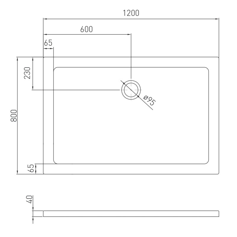 VOLLE BENITA піддон 120*80*5см акриловий PUF, (1017.073120)