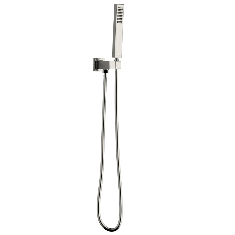 VOLLE CASCADA B65 гарнітур душовий, лійка стік латунь, 1 режим, стінове підключення з тримачем, шланг PVC 150см, cepillado níquel, (1586.170102)