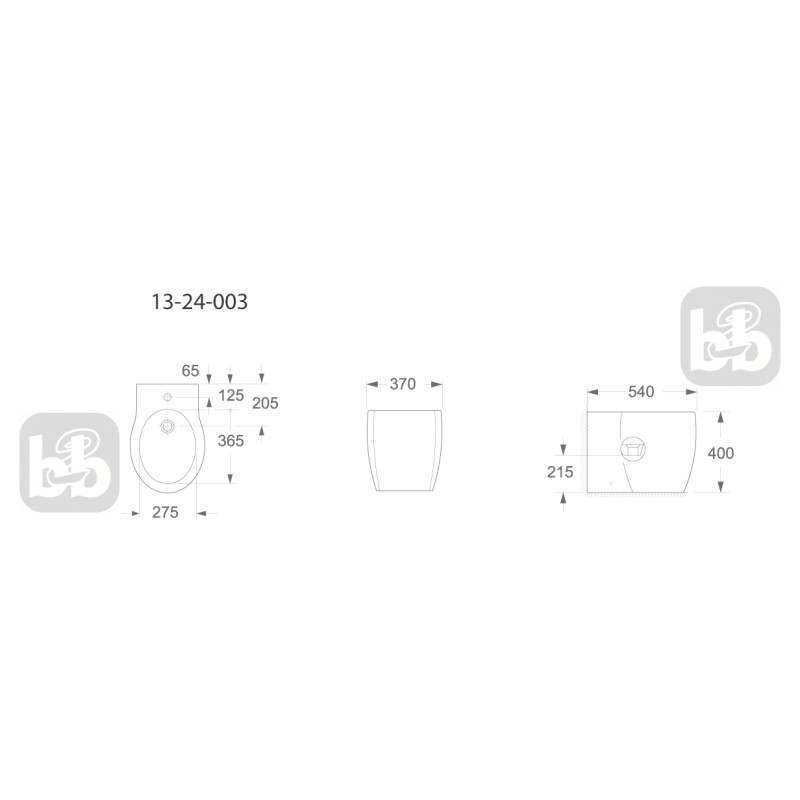 VOLLE ДАНИЭЛЛА биде 54*37*40см напольное, (13-24-003)