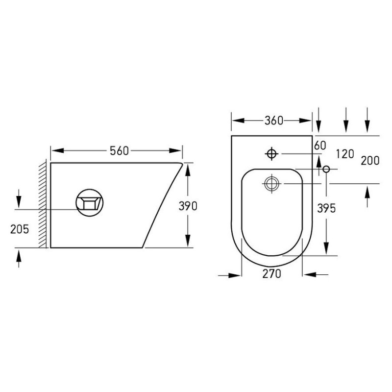 VOLLE NEMO біде 56*36*39см підлогове, (13-17-046)