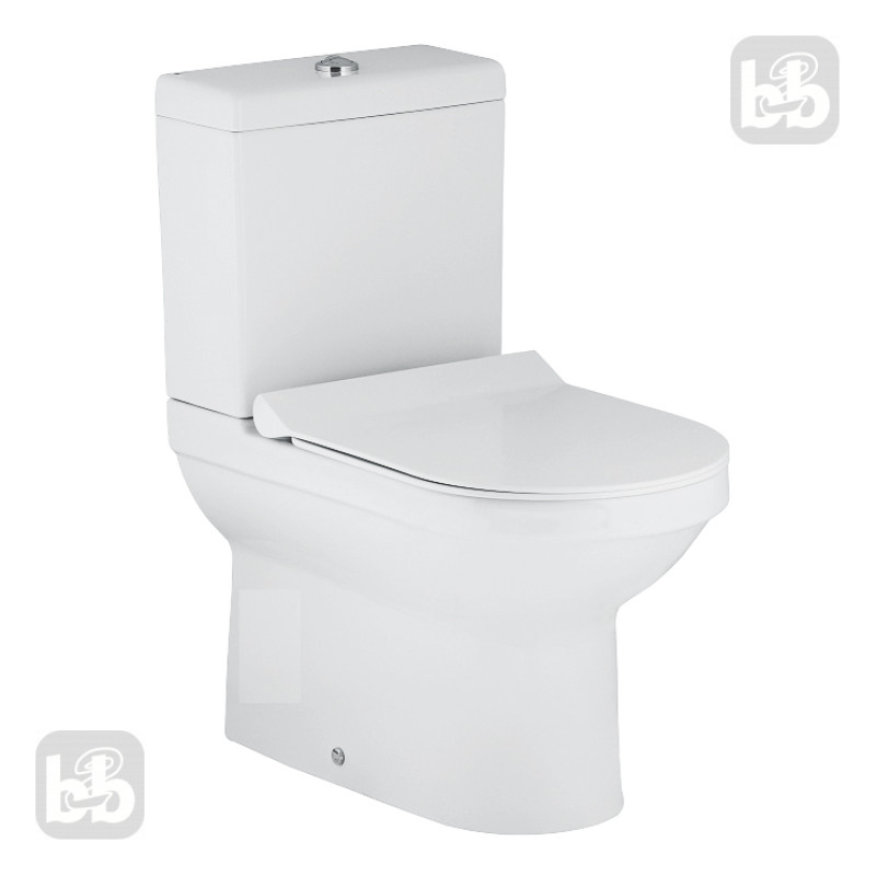 VOLLE SOLAR компакт: унитаз 67,6*36,6*78см напольный, гор.выпуск, бачок с нижним подводом 3/4,5л, сиденье твердое Slim slow-closing, (13-93-153)