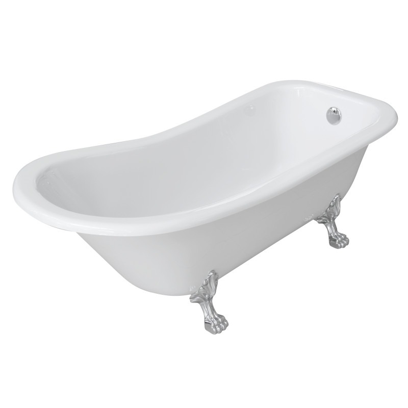 VOLLE Ванна 176*73*73/58см, отдельно стоящая на львиных лапах (серебро), акриловая, (12-22-706)