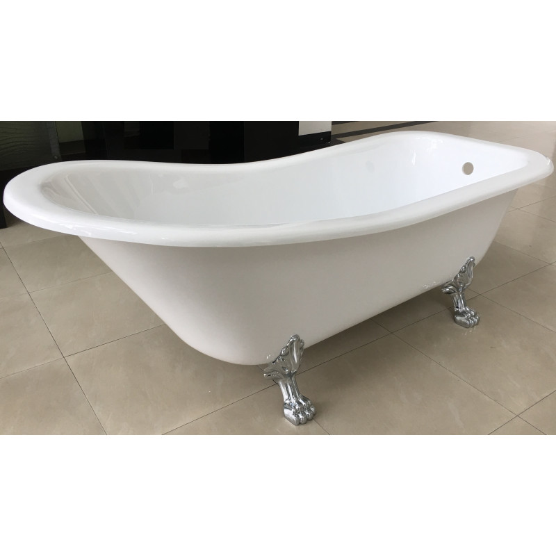 VOLLE Ванна 176*73*73/58см, отдельно стоящая на львиных лапах (серебро), акриловая, (12-22-706)