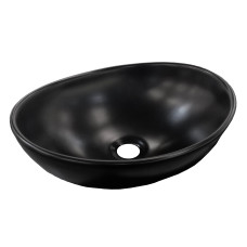 VOLLE раковина 40,5*33*14см настенная, овальная, матово-черная, (13-01MBlack-180)