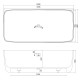 VOLLE Ванна окремо стояча кам'яна Solid surface 1680 * 800 * 530мм, (12-40-034)