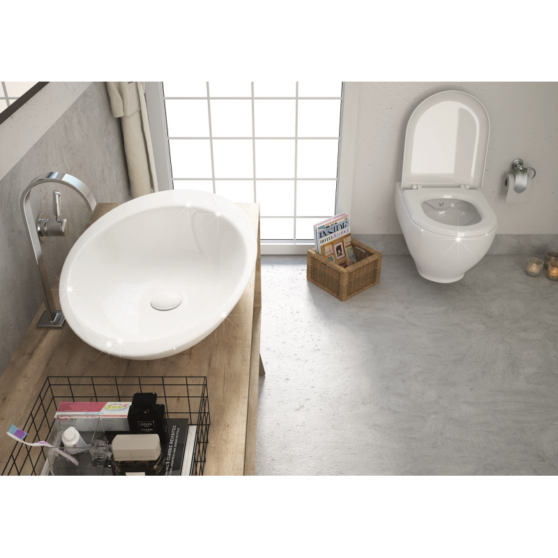 VOLLE OLIVA унітаз 52,5*36,5*40см підвісний Rimless, в комплекті із сидінням Slim slow-closing, (13-45-165)