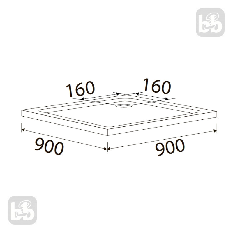VOLLE BENITA піддон (PUF) 90*90*5см на пінополіуретані, квадратний, (10-22-905tray)