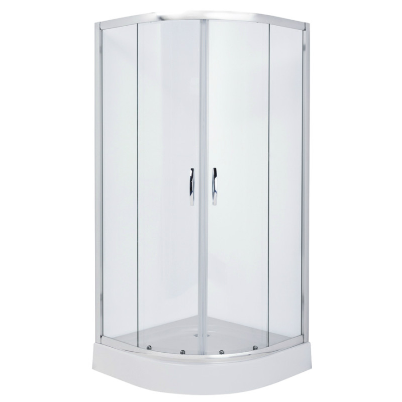 VOLLE FIESTA душова кабiна 90*90*200 см на мілкому пiддонi, профиль хром, скло прозоре, (10-22-157)