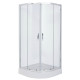 VOLLE FIESTA душова кабiна 90*90*200 см на мілкому пiддонi, профиль хром, скло прозоре, (10-22-157)