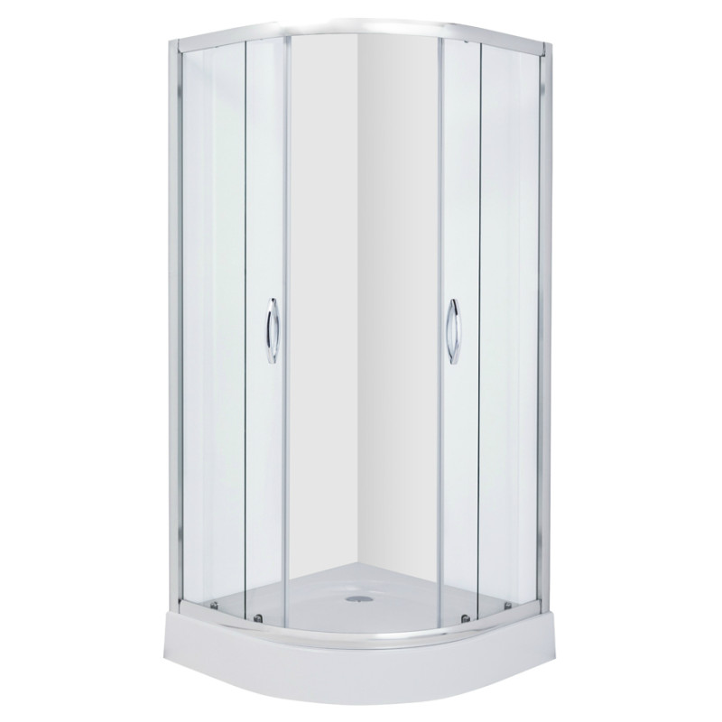 VOLLE FIESTA душова кабiна 90*90*200 см на мілкому пiддонi, профиль хром, скло прозоре, (10-22-157)