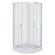 VOLLE FIESTA душова кабiна 90*90*200 см на мілкому пiддонi, профиль хром, скло прозоре, (10-22-157)