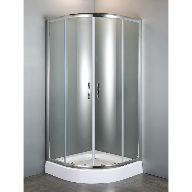 VOLLE FIESTA душова кабiна 90*90*200 см на мілкому пiддонi, профиль хром, скло прозоре, (10-22-157)