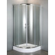 VOLLE FIESTA душова кабiна 90*90*200 см на мілкому пiддонi, профиль хром, скло прозоре, (10-22-157)