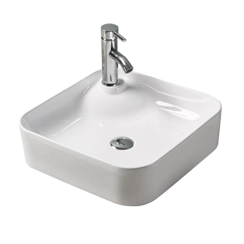 VOLLE умивальник 43*43*12см, накладний з отвором під змiшувач, квадратний, (13-01-038)