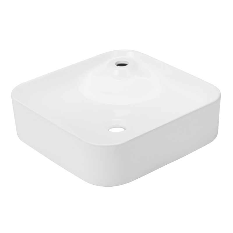 VOLLE умивальник 43*43*12см, накладний з отвором під змiшувач, квадратний, (13-01-038)
