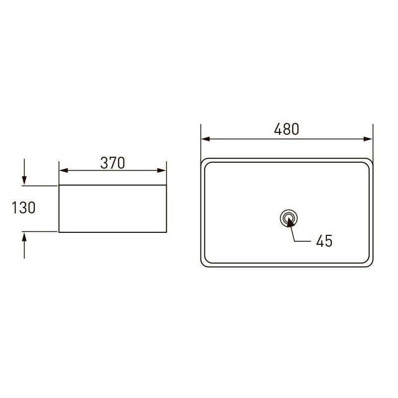 VOLLE умивальник 48*37*13см, накладний, (13-01-01)