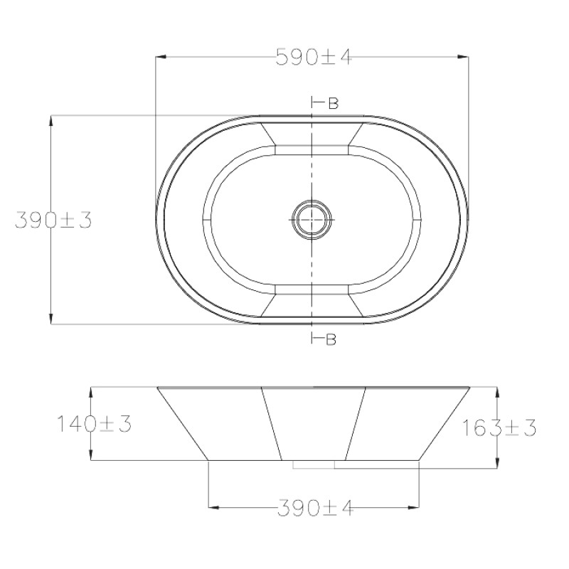 VOLLE SONTUOSO BACINO умивальник (матеріал камінь) 59*39*14см, (12-77-646)