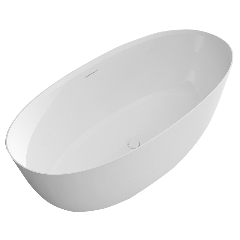 VOLLE Ванна 170*80*54см отдельностоящая каменная, с переливом и донным клапаном, (12-22-168)