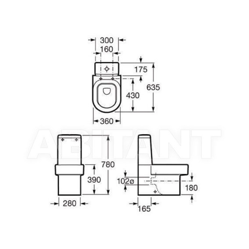 ROCA HAPPENINGчаша пристенного напольного унитаза, (A342567000)