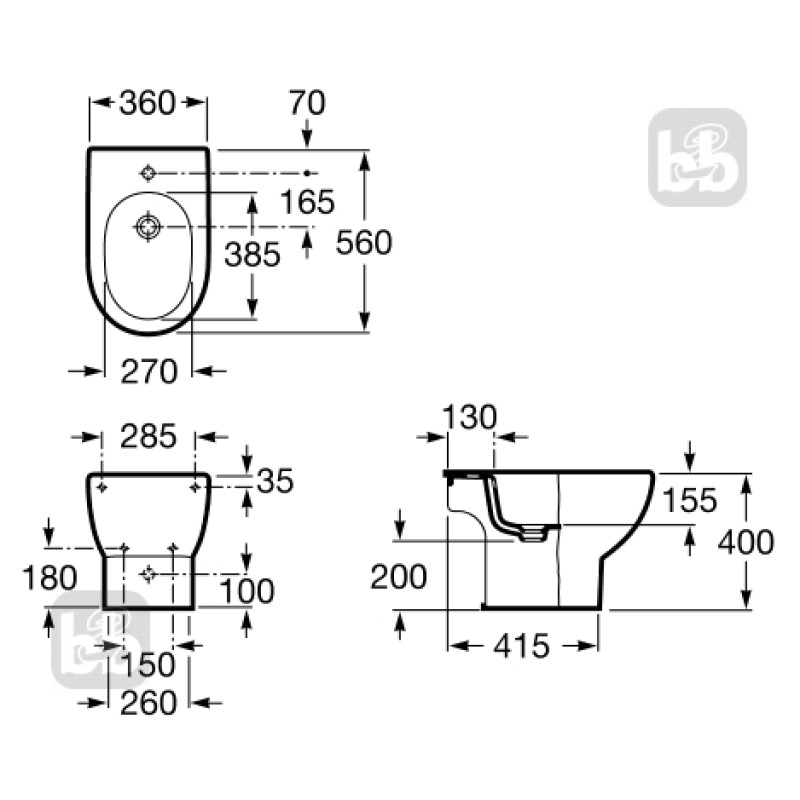 ROCA MERIDIAN-N биде напольное, (A357244000)