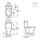 ROCA VICTORIA компакт в комплекте: унитаз, бачок 3/6 л, нижний подвод, сиденье с микролифтом, пласт.крепленния (A34940200V)