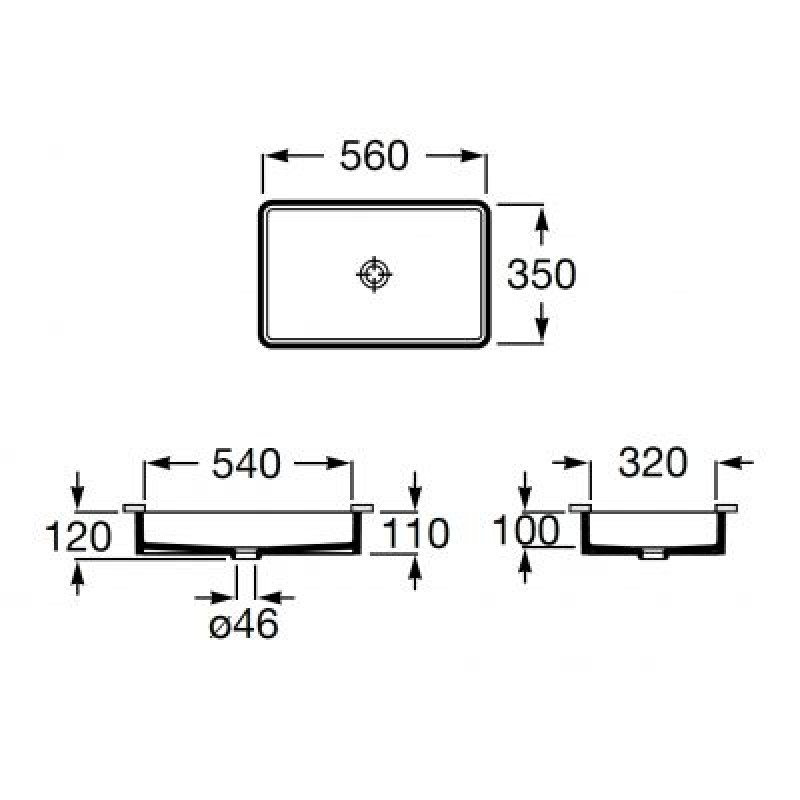 ROCA INSPIRA Square умивальник 56*35см, (A327535000)